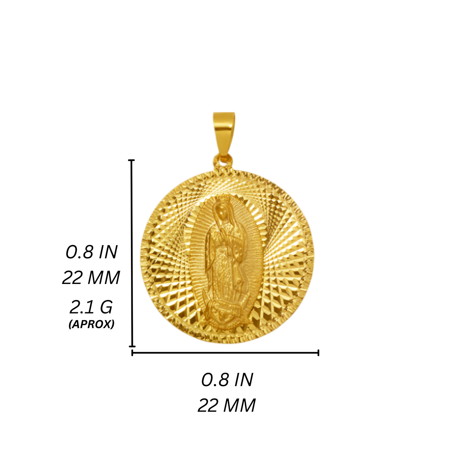 14K Gold Virgencita Pendant