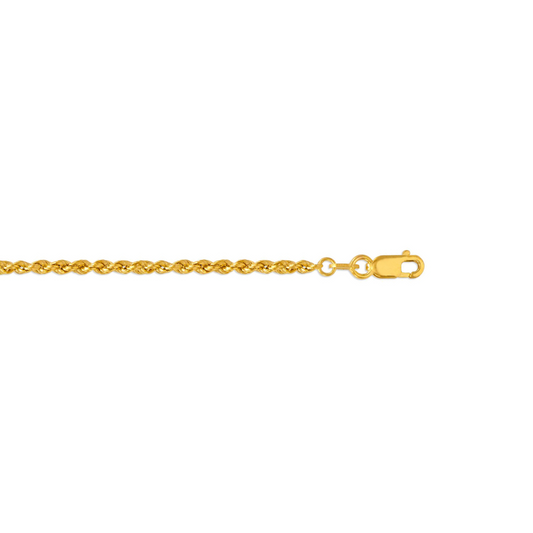 14K Gold Rope Chain 2MM (Hollow)