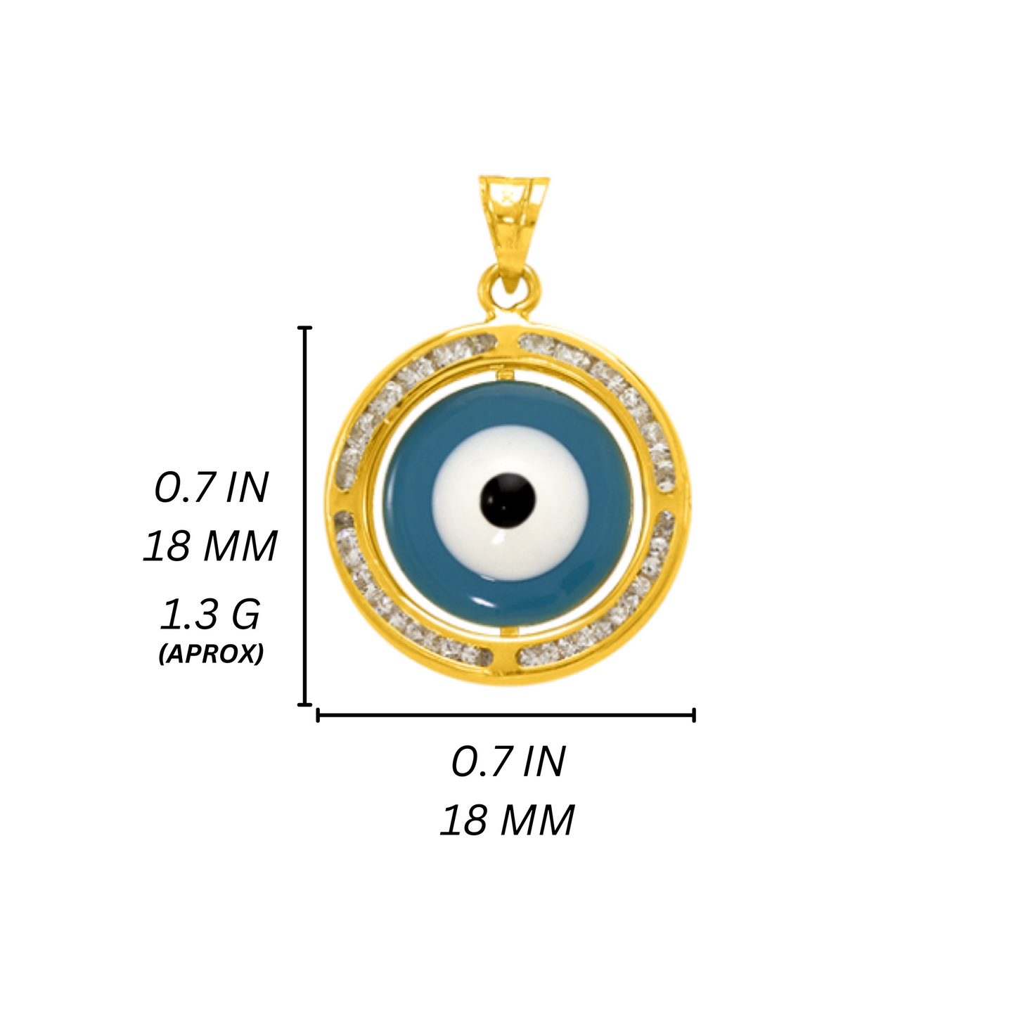 14K Gold Evil Eye Pendant