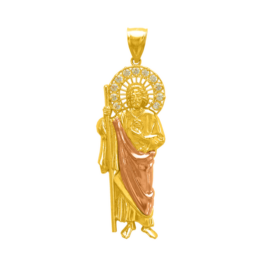14K Two Tone Gold San Juditas Pendant