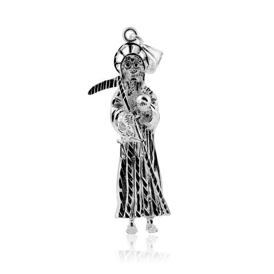 925 Sterling Silver Santa Muerte Pendant