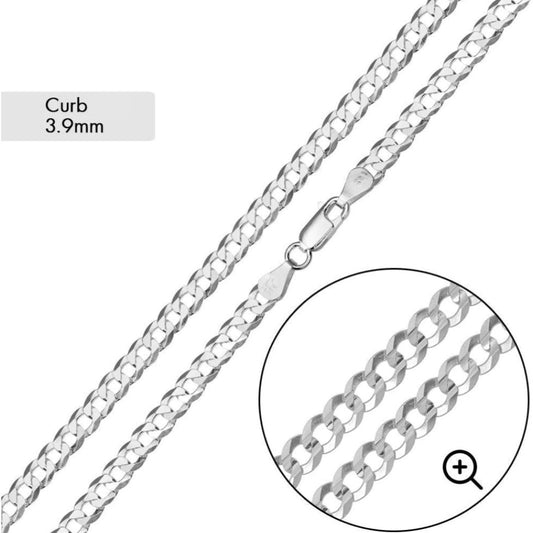 925 Sterling Silver Cuban Chain (3.9MM)