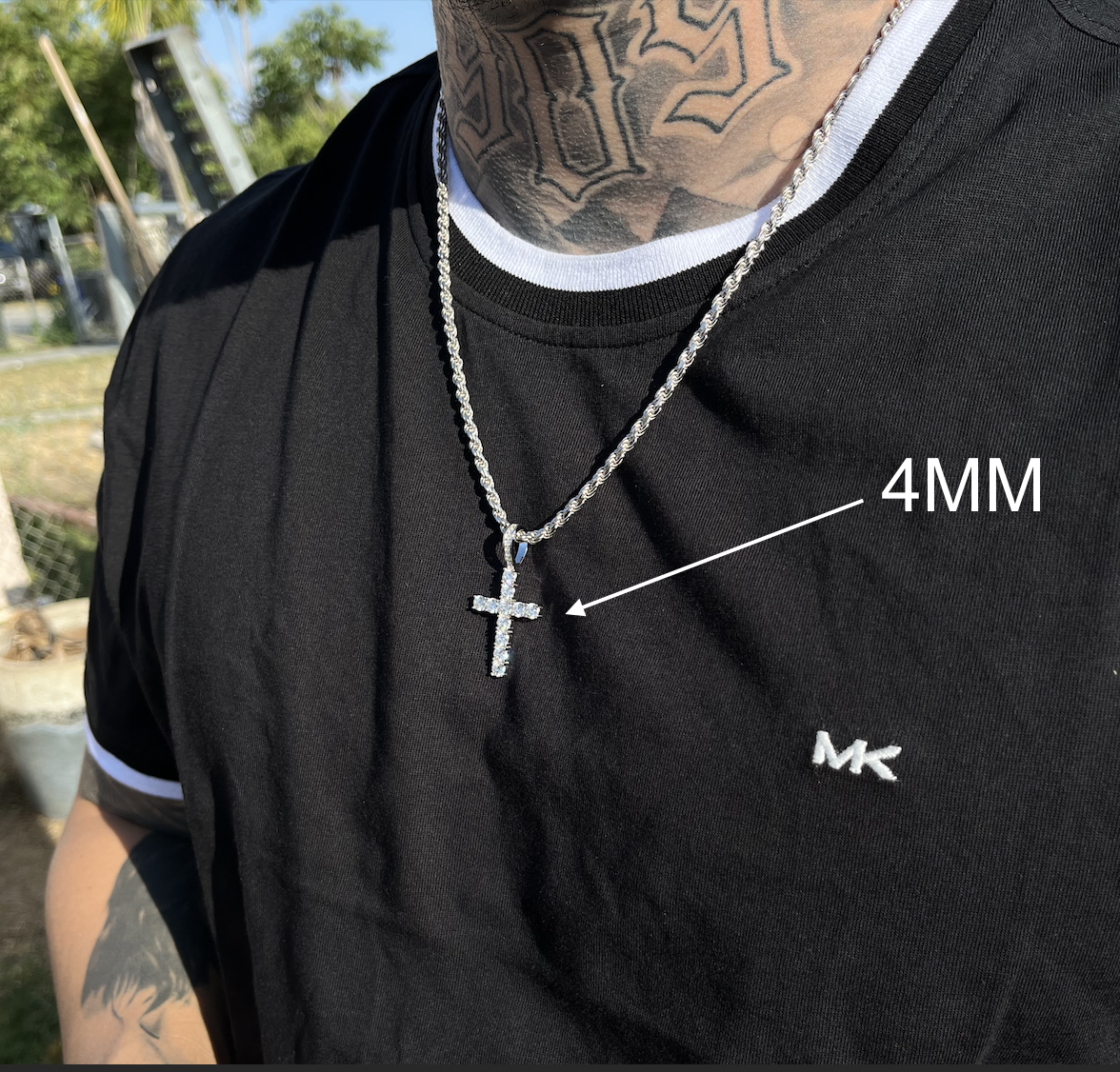 VVS Moissanite Tennis Cross Pendant