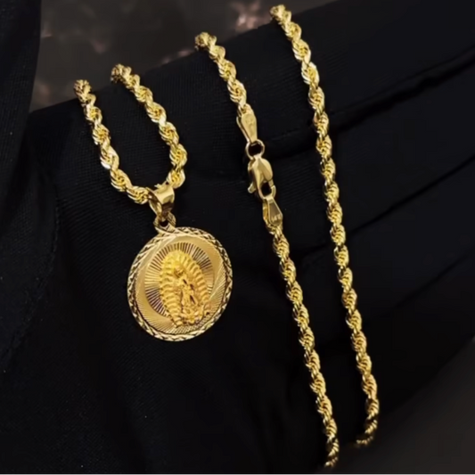 14K Gold Virgencita Chain Set