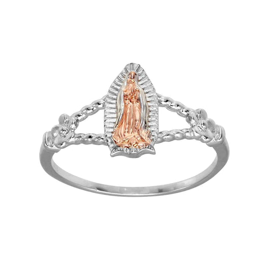 925 Sterling Silver 2 Tone Virgencita Ring
