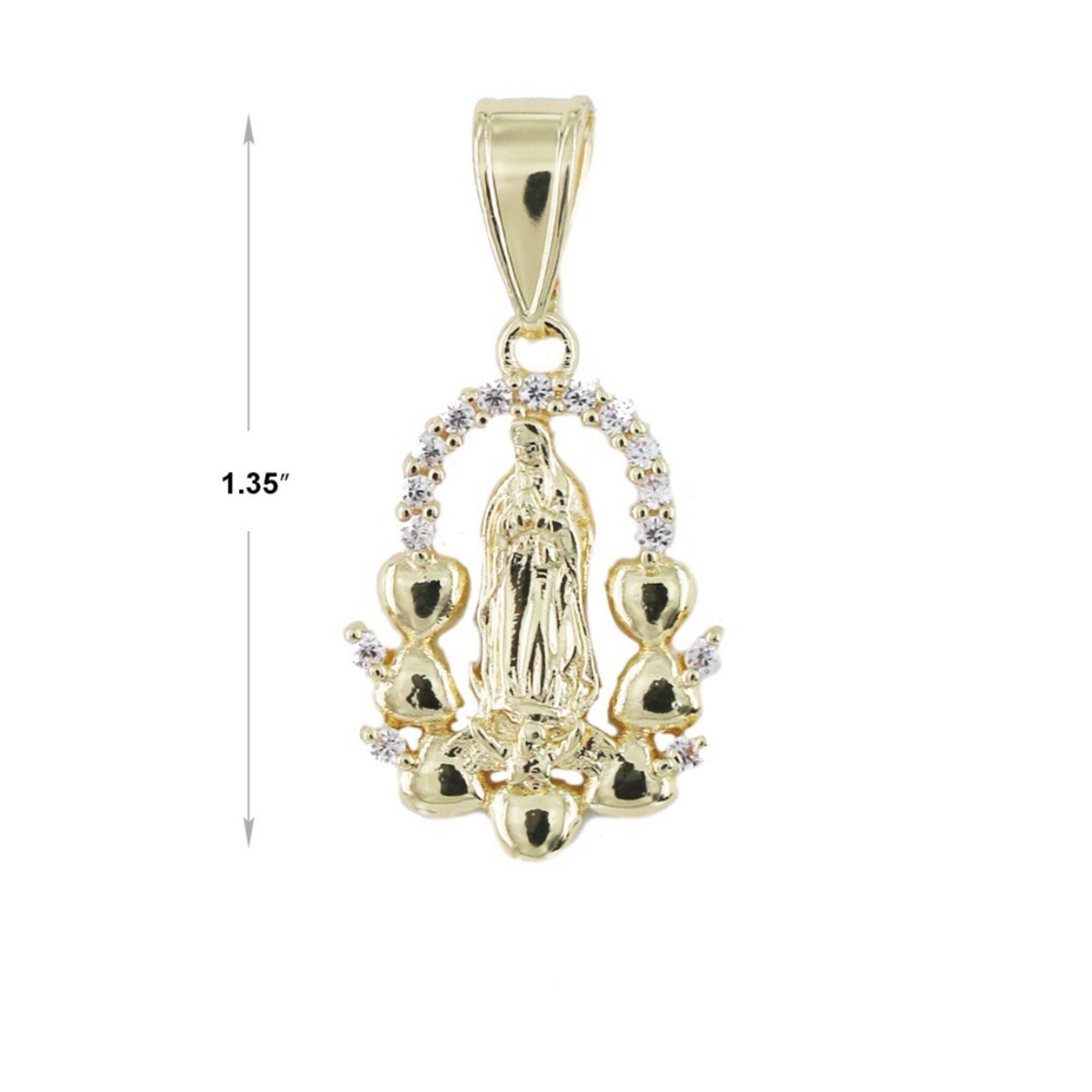 Virgen De Guadalupe Heart Decorated Necklace