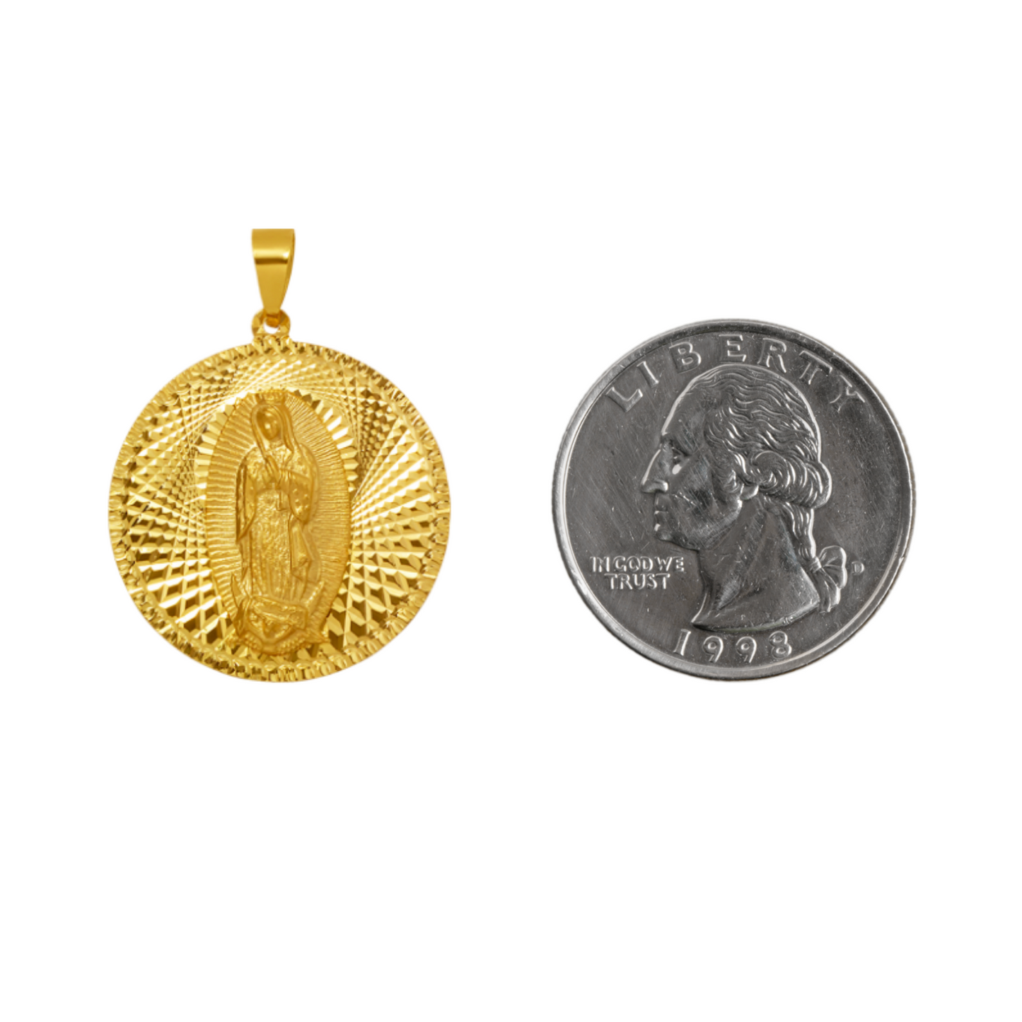 14K Gold Virgencita Pendant