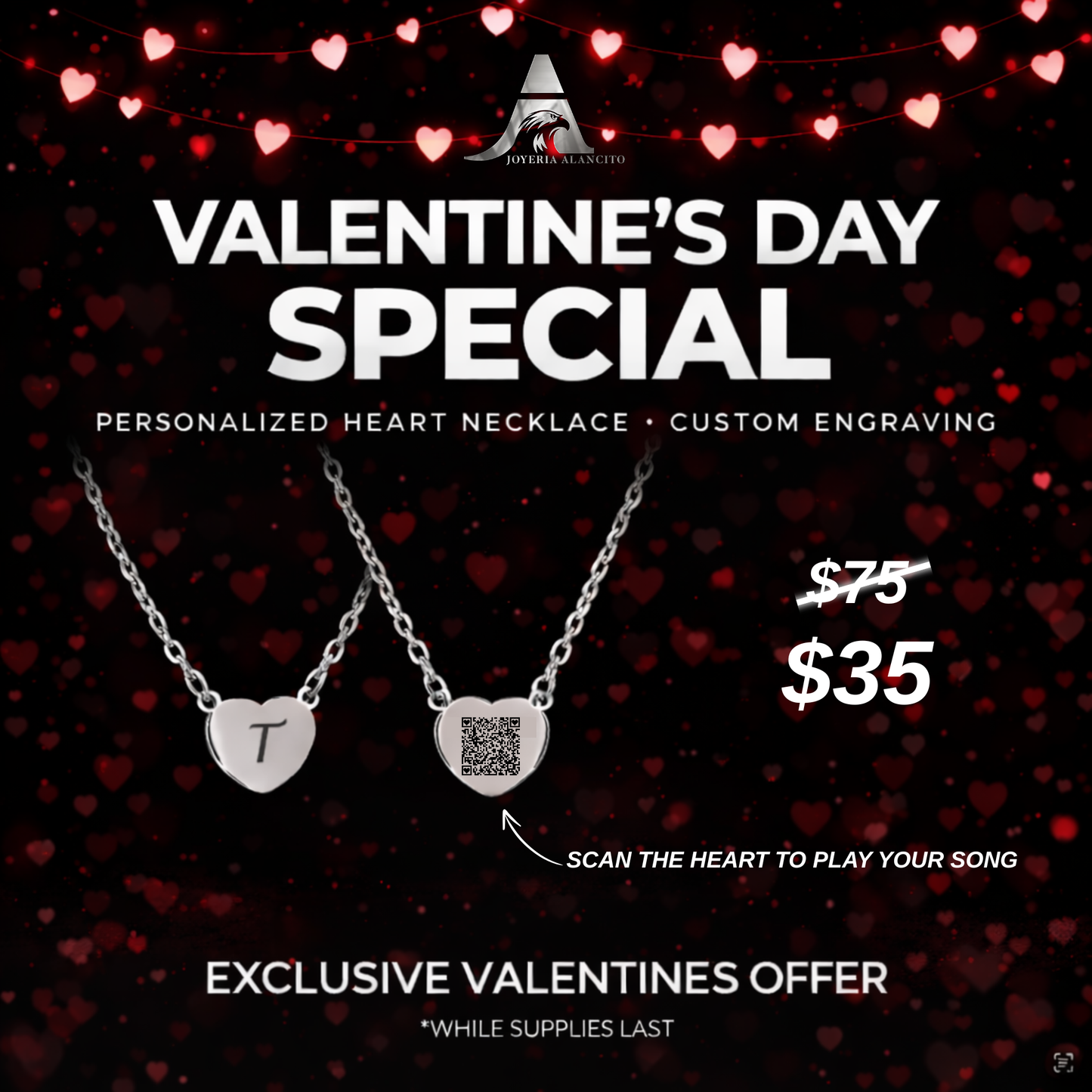 Custom Engraved Heart Necklace