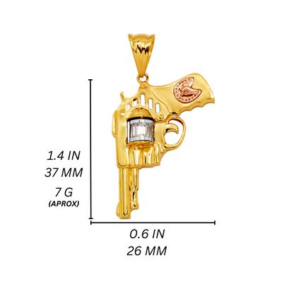 14K Gold Revolver Pendant