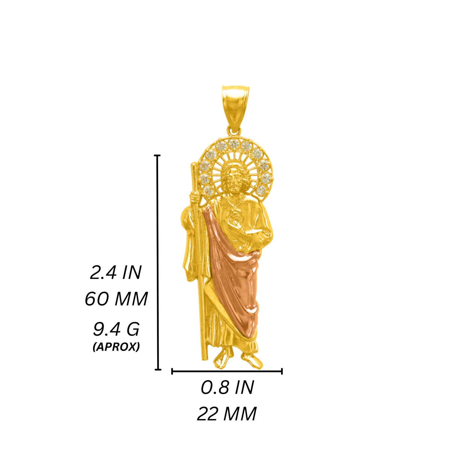 14K Two Tone Gold San Juditas Pendant