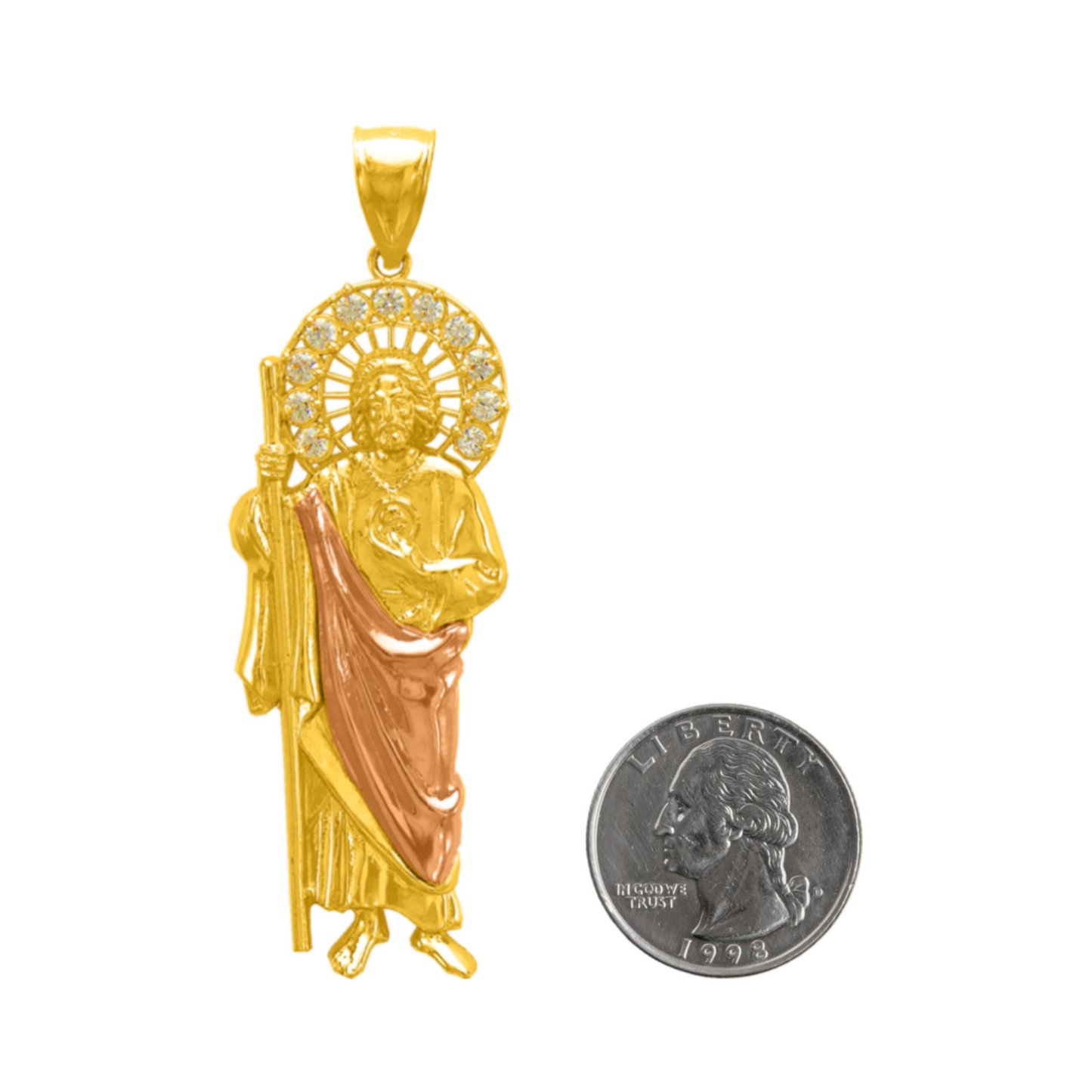 14K Two Tone Gold San Juditas Pendant