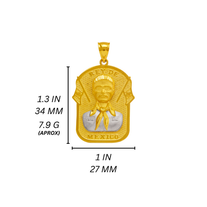 14K Two Tone Gold Malverde Pendant