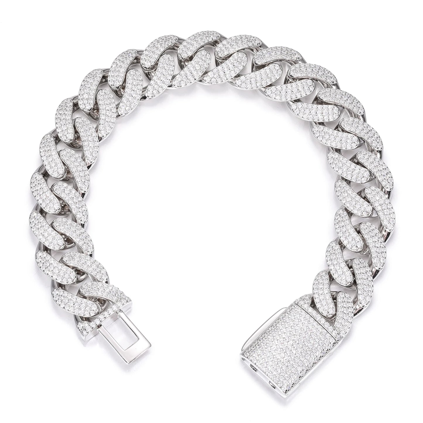 14mm VVS Moissanite Cuban Bracelet