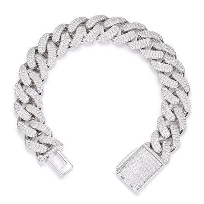 14mm VVS Moissanite Cuban Bracelet