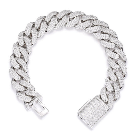 14mm VVS Moissanite Cuban Bracelet