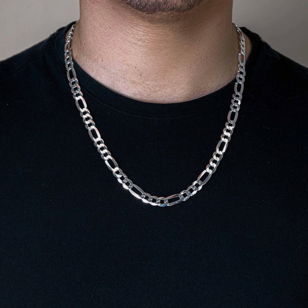 925 Sterling Silver Figaro Chain (8.9MM)