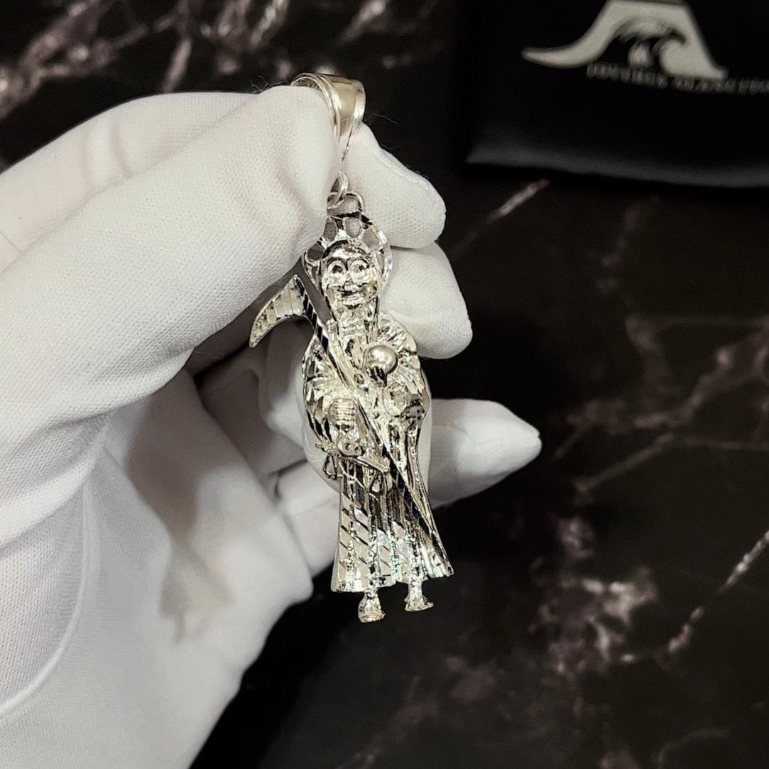 925 Sterling Silver Santa Muerte Pendant