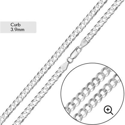 925 Sterling Silver Cuban Chain (3.9MM)