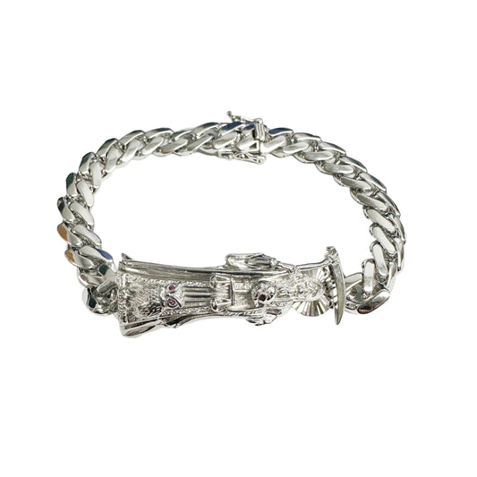 925 Sterling Silver Santa Muerte Bracelet