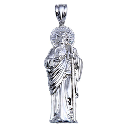 925 Sterling Silver Large San Juditas Pendant