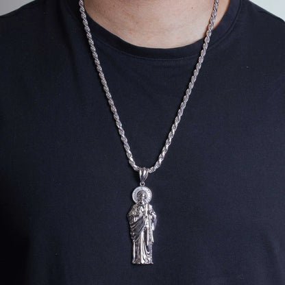 925 Sterling Silver Large San Juditas Pendant