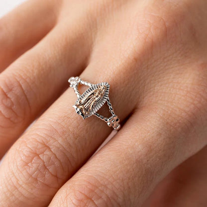 925 Sterling Silver 2 Tone Virgencita Ring