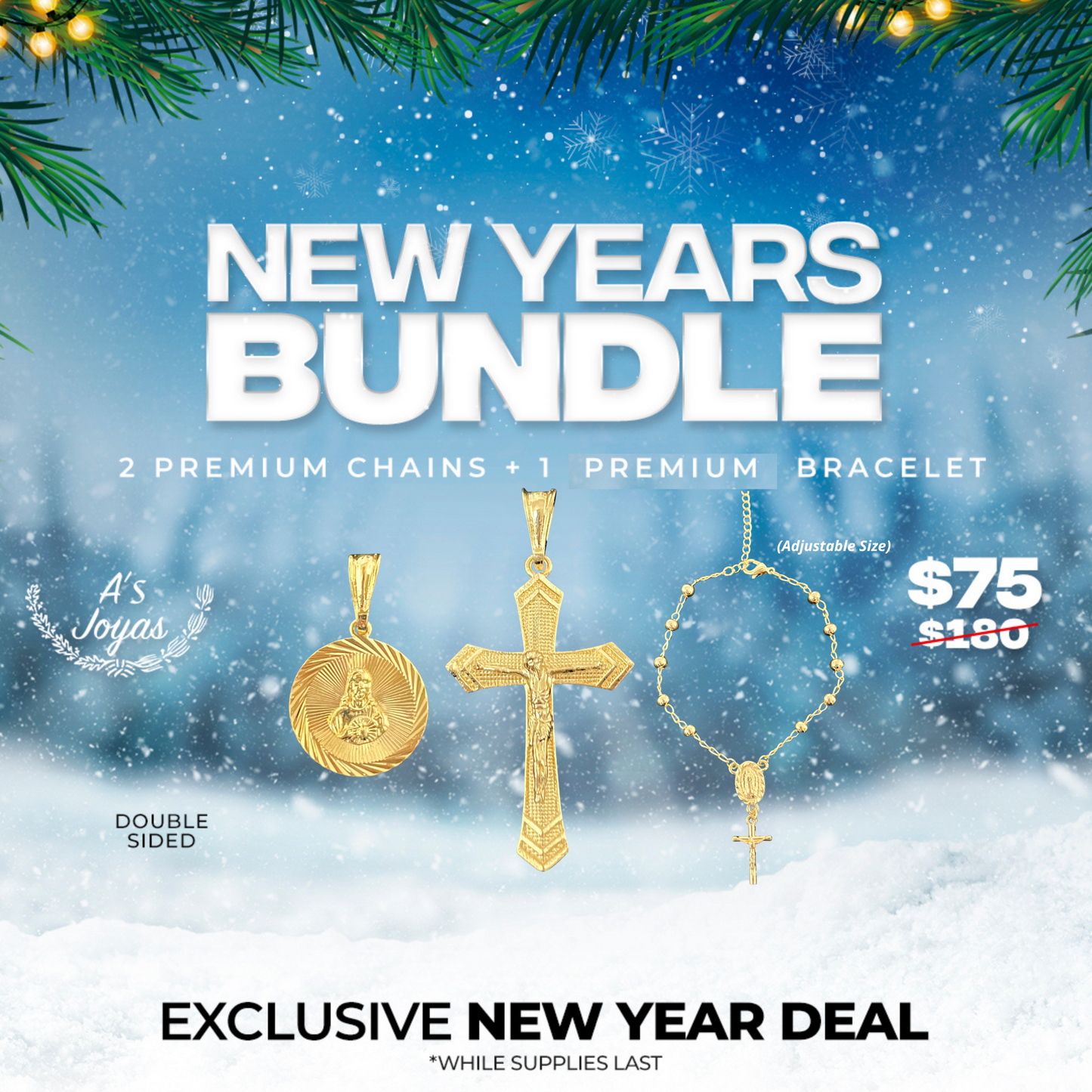 New Years Bundle (2 Chains + 1 Bracelet)