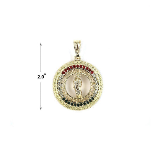 San Judas Greek Pattern Chain (MEX Stones)