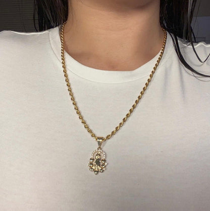 Virgen De Guadalupe Heart Decorated Necklace